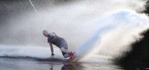 Wakeboarder in action