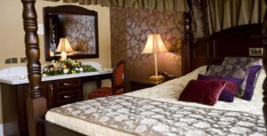 Double bed with scatter pillows