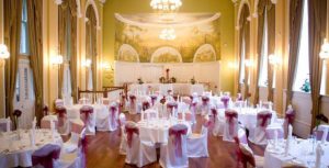 Wedding chairs and tables set out